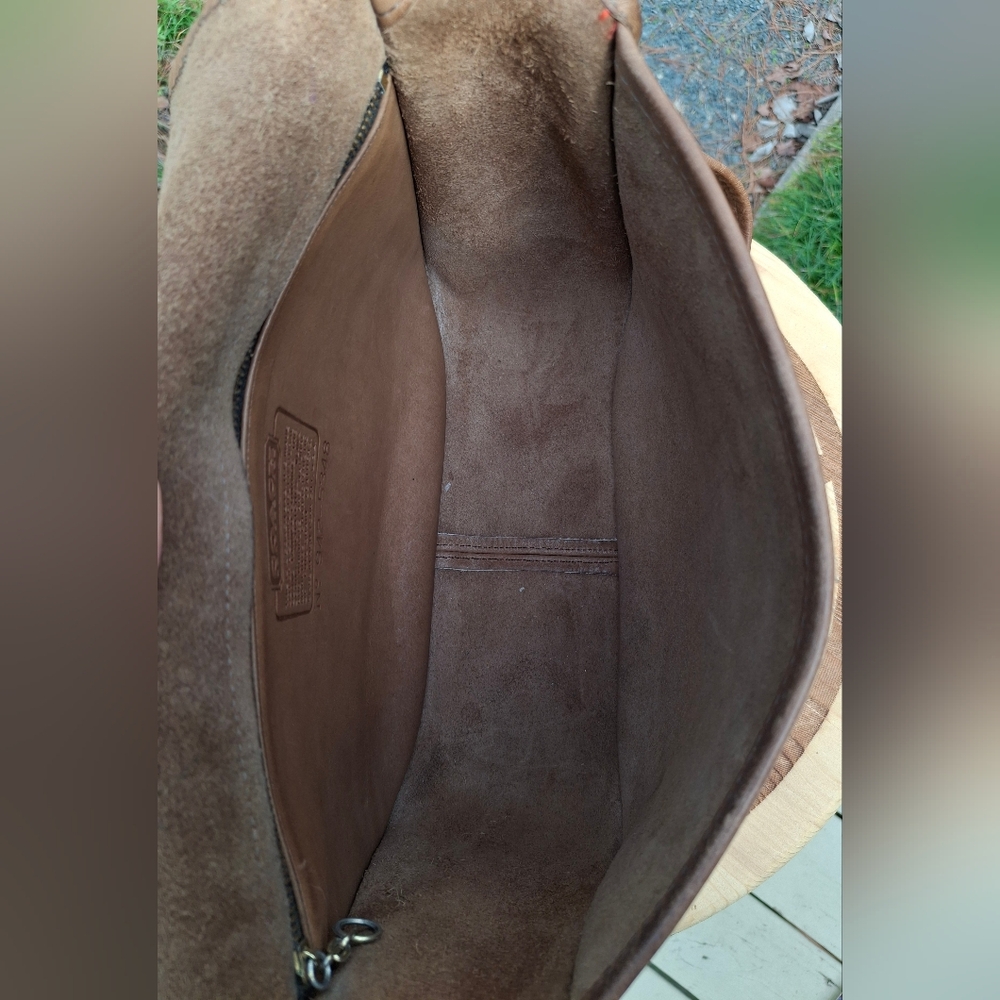 Vintage 80's Coach Classic Shoulder Bag Pouch Made In NYC #9170 In Putty - Picture 13 of 16